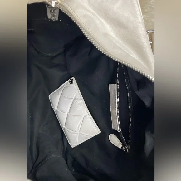 Balenciaga White Quilted Satchel with Pouch
